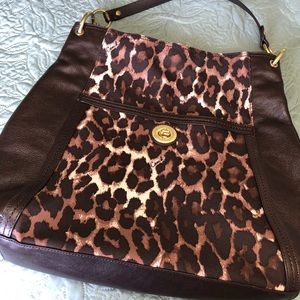 Coach Leopard Print Brown Ocelot Shoulder Bag
